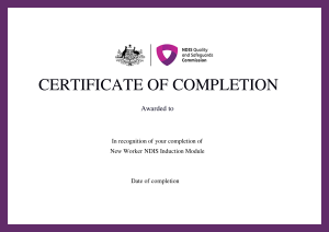 New Worker NDIS Induction Module